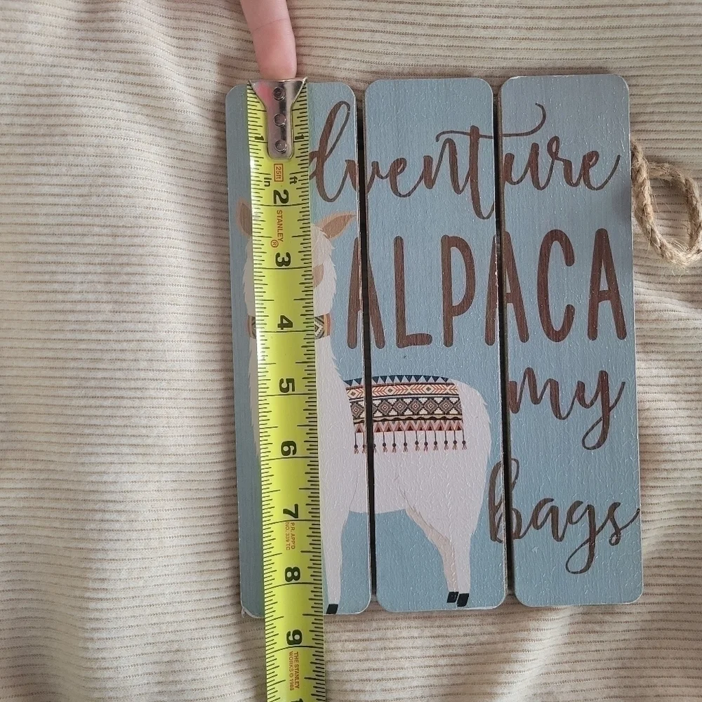 Crystal Art Gallery Adventure Alpaca My Bags Wood Plank Hanging Wall Art Decor